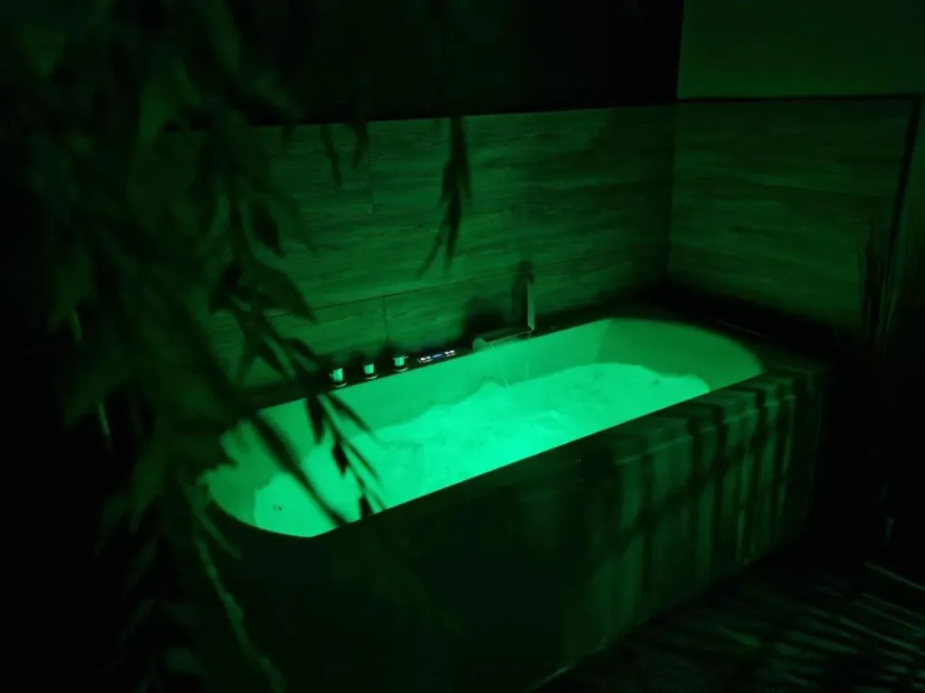 La Love : bain à remous en lumière verte, love room à Marseille